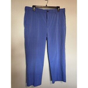 Izod Blue Plaid Pants Mens 40 X 30 Advantage Performance Golf Chino Straight